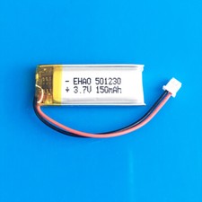 3.7V 150mAh Li-Po Li Polymer Rechargeable Battery 501230 JST 2pin 1.25mm Plug Standard & Rechargeable Batteries price