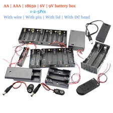DIY Battery AA AAA 18650 Holder Case Box Base 6/9V Volt with Bare Wires Shell Standard & Rechargeable Batteries price