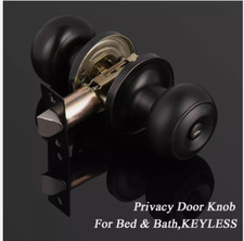 Brushed black privacy keyless door knob with lock bedroom and bathroom interior Doorknob Lock price