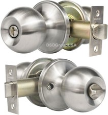 Constructor Privacy NO KEY Door Knob Handle Lock  Bed / Bath Satin Nickel Doorknob Lock price