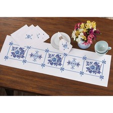 Herrschners® Porcelain Garden Table Runner & Napkins Set Stamped Cross-Stitch Garden Table price