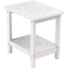 BIVODA 16.6'' 2-Tier HDPE Outdoor Side Table, All-Weather Small Outdoor Table... Garden Table price