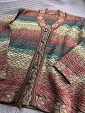 Vintage Pep Casual Cardigan Sweater XL Multicolor Button Front Boho Knit Women's Cardigan price
