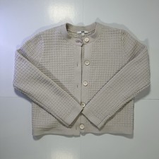 UNIQLO Beige Knit Cardigan Sweater Women’s Medium Button Front Textured Women's Cardigan price