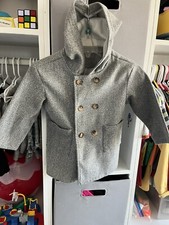 Boy Coat Size 3 Gray Open Front Hoodie Boys' Overcoat price
