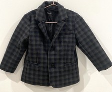 Bardot Junior Boys Plaid Collared Button Blazer Black Grey Blue Size 1 AU. Boys' Overcoat price