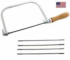 US SHIP 5" Coping / Fret Saw Wood Handle Steel Metal Frame + 5 Blades HO Saw price