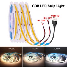 COB LED Strip Light Flexible Tape Lights Home DIY Lighting Warm White 5V 12V 24V LED Lighting price