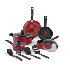 T-Fal 12pc Simply Cook Nonstick Cookware Set Red: Aluminum Ergonomic Pot / Pan Sets price