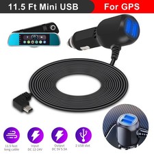 Dash Cam Car Charger Mini USB Cable 11.5ft Power Cord Supply for DVR Camera GPS Car Video & Navigation Devices price