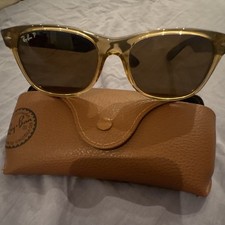 Ray-Ban Wayfarer Square Sunglasses Brown Plastic Frame Gray Polarized Lens. Unisex Sunglasses price