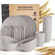 Wheat Straw Dinnerware Set 24-Piece - Cups, Plates and Bowls Sets for 4 Reusable Dinnerware Set price