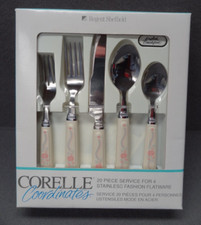NEW Corelle Coordinate ENGLISH BREAKFAST 20-Piece Stainless Fashion Flatware Set Breakfast Set price