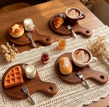 1:6 scale barbie breakfast set croissant coffee milk bread waffles tray Breakfast Set price