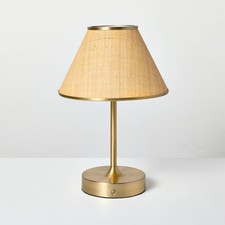 Woven Portable Table Lamp Brass (Includes LED Light Bulb) - Hearth & Table Lamp price