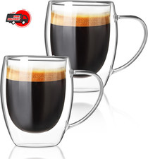 Double Walled Glass Coffee Mugs, Glass Coffee Mugs Set of 2, Glass Coffee Cups W Cup / Glass / Coffee Set price