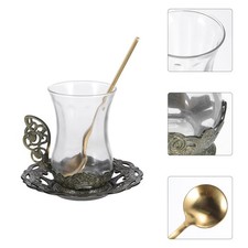 1 Set of Glass Coffee Cup Clear Tea Cup with Saucer Tea Cup Glass Cup with Cup / Glass / Coffee Set price