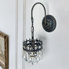 Antique Wall Sconces Lamp Wall Lighting Fixtures with Hanging Crystals Dimmable Wall Sconces price