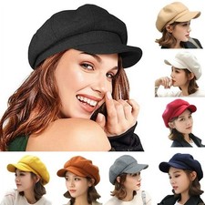 Fashion Women Men Newsboy Hat Baker Boy Peaked Beret Cap Vintage Visor Hat Cap Women's Hat price