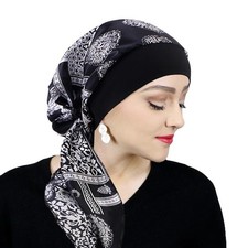 Women's Printed Pre-Tied Headscarf Stretch Turban Head Wrap Hat Women's Hat price