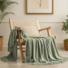 EVERGRACE Chenille Throw Blanket 50"x60" Knit Tassel Decorative Sofa Couch Throw Blanket price