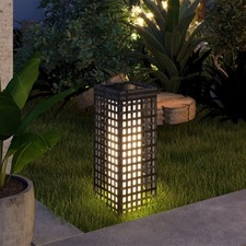 Outsunny Wicker Solar Floor Lamp, Auto On/Off Outdoor Lamp, Grey Floor Lamp price