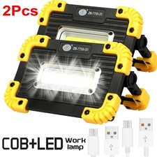 2Pcs LED+COB Work Light USB Rechargeable Spotlight Floodlight Camping Emergency Spotlight price