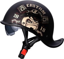 Motorcycle Half Helmet W/Goggles Open Face Retro Motorbike Scooter Helmets DOT Motorcycle Helmets price
