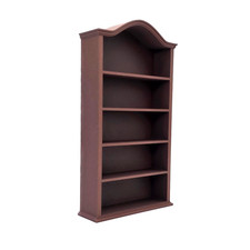 1/6 Scale 5-Shelf Bookshelf– Rosewood Arched Top Mini Bookcase 4 Dollhouse Bookcase price