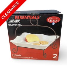 NEW 11” Square Ceramic Baking Dish with Metal Wire Rack Oven to Table Serveware Trays / Baking Dishes price