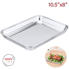 Stainless Steel Baking Pan Toaster Oven Tray Pans Rectangle Baking Dish 10.5"x8" Trays / Baking Dishes price