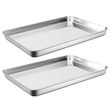 Stainless Steel Cookie Sheet Baking Pan Oven Tray Commercial Baking Sheet 2 Pcs Trays / Baking Dishes price