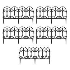 Garden Fence Panel 13inx10ft Outdoor Landscape Decorative Border Black Pack of 5 Garden Fence price