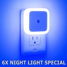 6Pcs Plug-in LED Night Lights Lamp Dusk to Dawn Sensor Hallway Kitchen Bathroom Night Light price