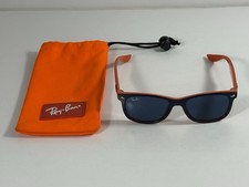 Ray-Ban RJ9052S 178/80 Boys Sunglasses Blue Orange Plastic Blue Lens with Pouch Kids' Sunglasses price