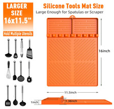 Orange Silicone Grill Mat, 16"x11.5", BBQ Outdoor Kitchen Utensils Drip Tray Tray Mat price