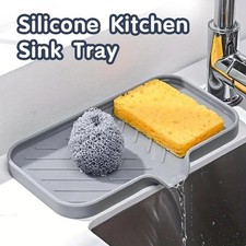Silicone Faucet Mat Sink Tray Soap Dispenser Sponge Drain Pad Countertop Storage Tray Mat price