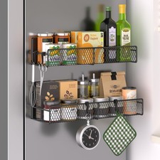 Magnetic Spice Rack for Refrigerator, 2 Pack 100% Metal Strong Magnet Shelf Spice Sets & Racks price