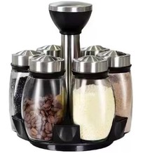 360° Rotating Spice Rack Set with 6 Glass Jars & Blank Labels - Space Saver Spice Sets & Racks price