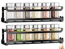 LUCYCAZ 2 Pack Wall Mounted Spice Rack for Jars & 2 PACK, Black Spice Sets & Racks price
