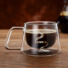 Professional Luxury Double Layered Coffee Cup Mug Borosilicate Glass Hot Mug price