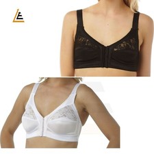 Womens Front Fastening Bra Non Wired Soft Cup Comfort Support 34-48 B-E Bra price