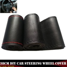 38cm Auto Steering Wheel Cover Car Soft Leather DIY anti-Slip Case Needle Thread Steering Wheel Cover price