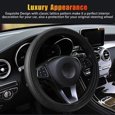 Car Leather Steering Wheel Cover Good Grip Car Accessories For 15"/37-38CM Black Steering Wheel Cover price