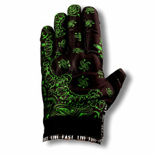 Classic Black & Green Paisley Motorcycle Gloves Motorcycle Gloves price