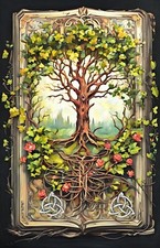 ACEO Mythology artist trading card knots tree of life nature 2.5x3.5 Mythology price