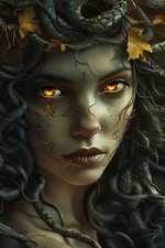 Medusa Portrait Art Print - Mythology Snake Goddess 4x6 UR100210 Mythology price