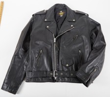 Vintage Men's Force Genuine Leather Motorcycle Jacket Black Size 52 Motorcycle Jackets price