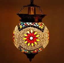 Turkish Mosaic Pendant Lamp Hanging Light Moroccan with flower pattern Pendant Light price