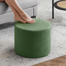 Bezseller Teddy Fabric Round Ottoman Foot Stool 17.7x13.8 Green Pouf Pouf price